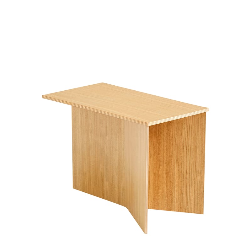 Mobilier - Tables basses - Table d\'appoint Slit Wood bois naturel / Oblong - 49,5 x 27,5 x H 35,5 cm / Bois - Hay - Chêne - Placage de chêne