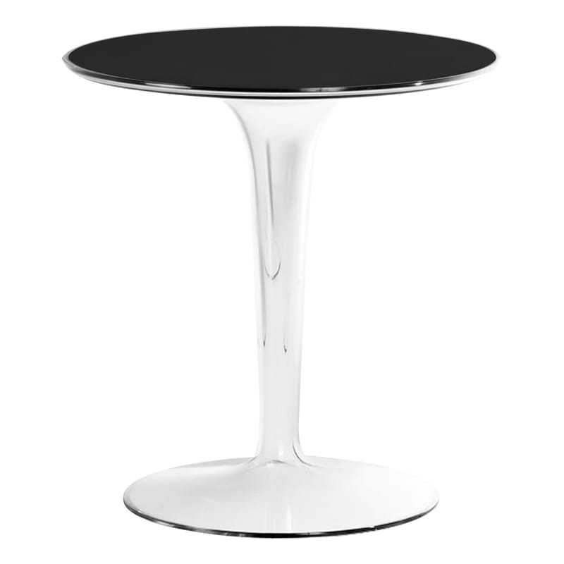 Mobilier - Tables basses - Table d\'appoint Tip Top / Plateau PMMA - Kartell - Laqué noir / Pied cristal - PMMA