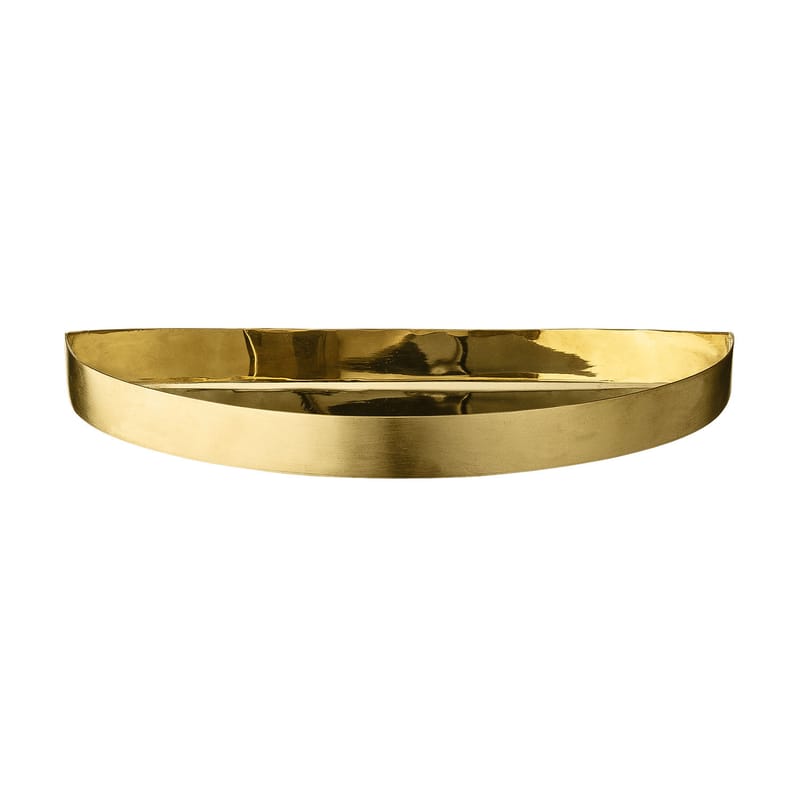 Tableware - Trays and serving dishes - Unity Tray gold metal Half circle / L 21,5 cm - AYTM - Brass - Brass plated iron