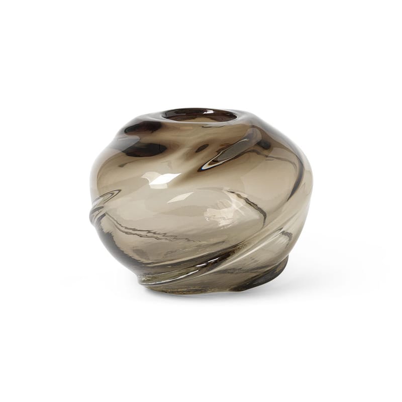 Décoration - Vases - Vase Water Swirl verre gris / soufflé bouche - Ø 21 x H 16 cm - Ferm Living - Gris fumé - Verre soufflé bouche