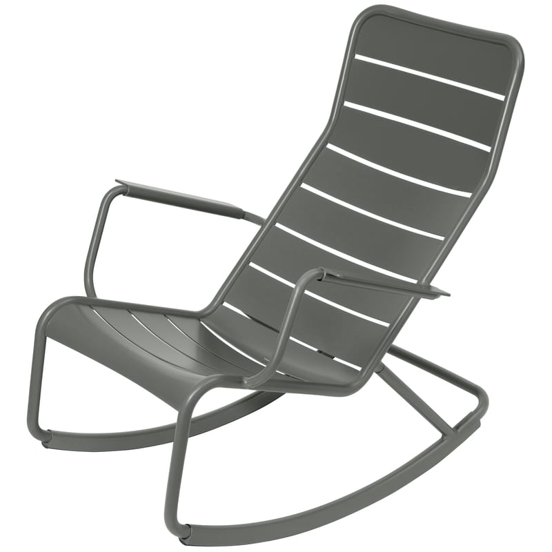 Mobilier - Fauteuils - Rocking chair Luxembourg métal vert gris / Aluminium - Fermob - Romarin - Aluminium laqué