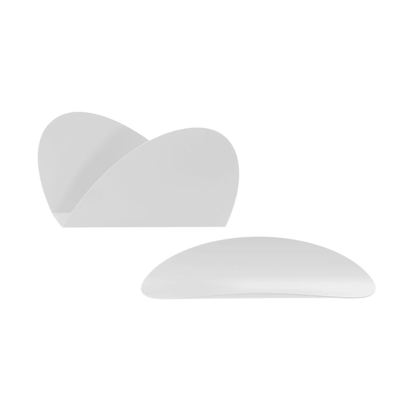 Accessoires - Accessoires bureau - Set Ellipse métal blanc pour bureau / 1 plateau + 1 porte-enveloppes - Alessi - Blanc - Acier