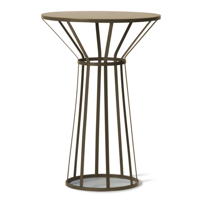 Furniture - Coffee Tables - Hollo Small table metal gold H 73 cm - Petite Friture - Mat gold - Epoxy painted stainless steel