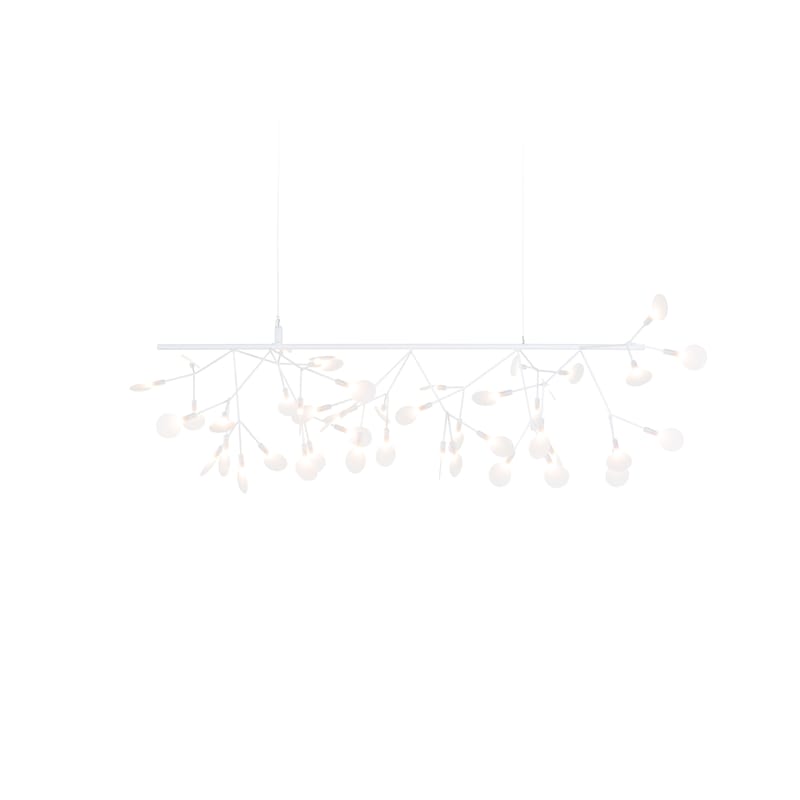 Luminaire - Suspensions - Suspension Heracleum III Endless métal blanc / LED L 116 x 57 cm - Moooi - Blanc - Acier, Fils métalliques souples, Polycarbonate