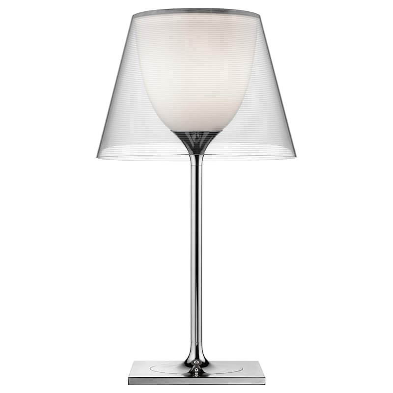 Lighting - Table Lamps - K Tribe T1 Table lamp metal plastic material transparent H 56 cm - Flos - Transparent - Chromed metal, PMMA, Polycarbonate