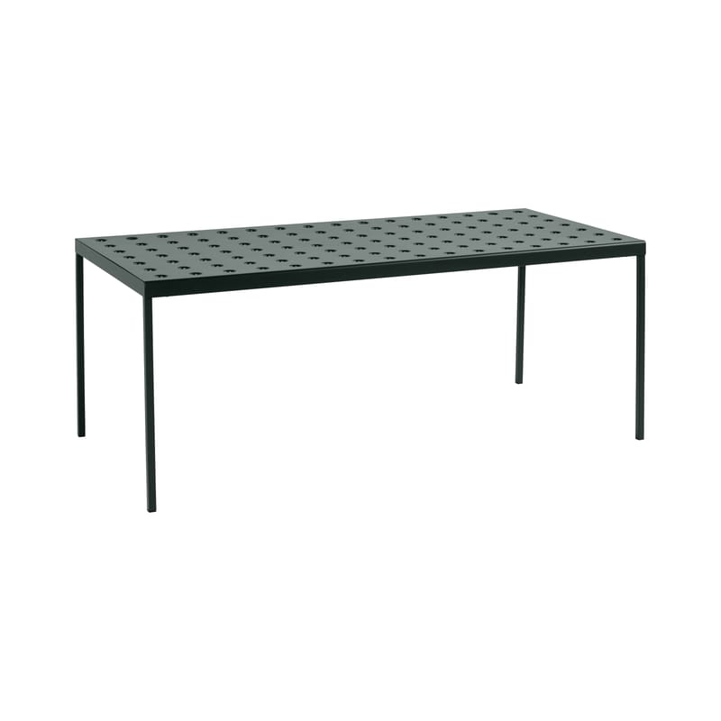 Jardin - Tables de jardin - Table rectangulaire Balcony métal vert / 190 x 87 cm - Bouroullec, 2022 - Hay - Vert forêt - Acier peinture poudre