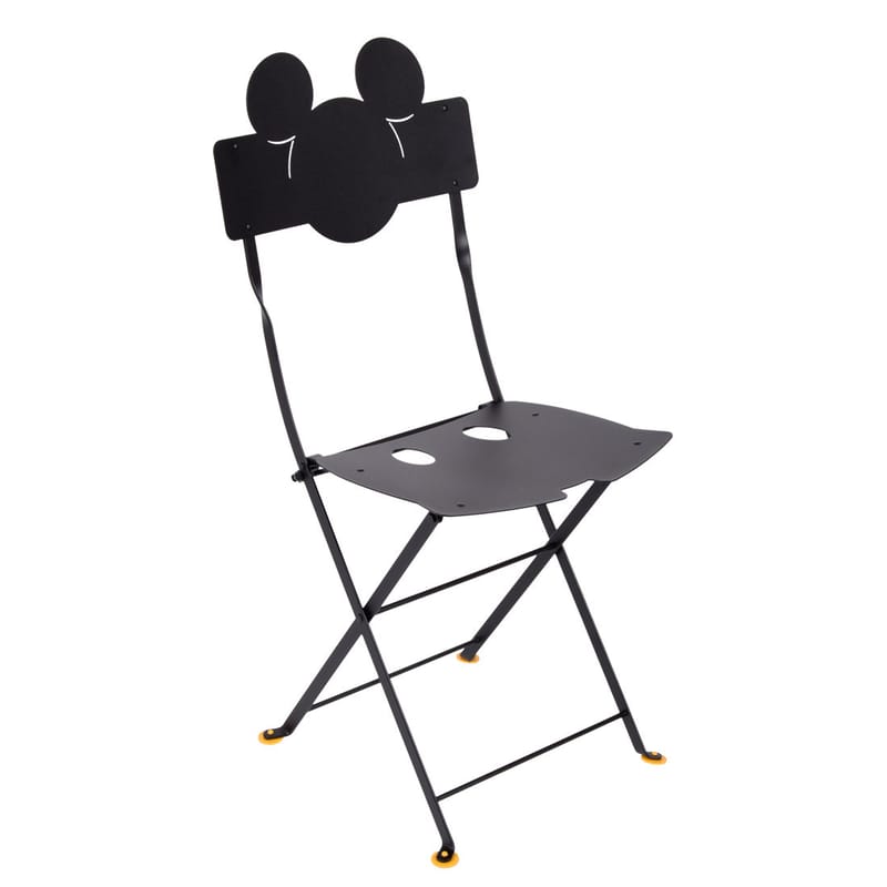 Mobilier - Chaises, fauteuils de salle à manger - Chaise pliante Bistro Mickey - Fermob - Réglisse - Acier laqué
