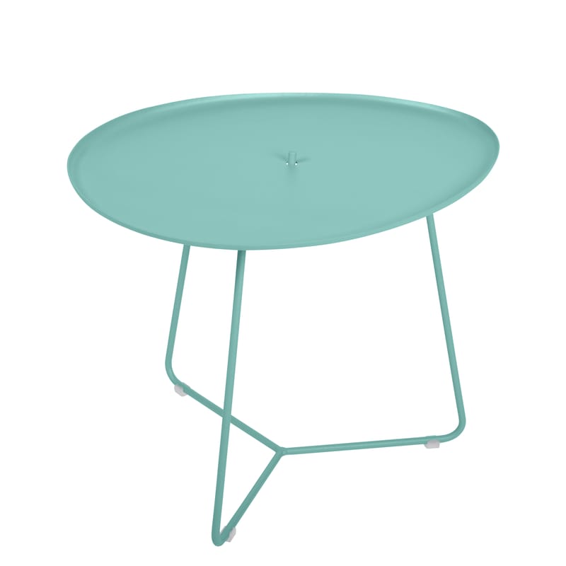Furniture - Coffee Tables - Cocotte Coffee table metal blue / L 55 x H 43.5 cm - Detachable table top - Fermob - Lagoon blue - Painted steel
