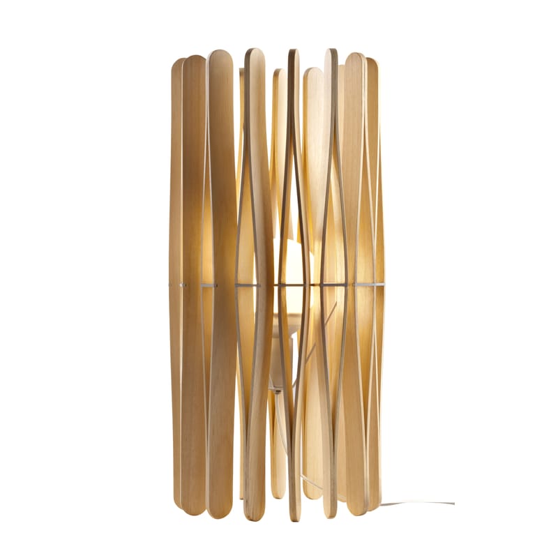 Luminaire - Lampes de table - Lampe de table Stick / H 65 cm - Fabbian - Bois clair - Bois Ayous, Métal verni