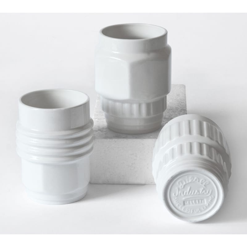 Table et cuisine - Tasses et mugs - Mug Machine Collection céramique blanc / Set de 3 - Diesel living with Seletti - Blanc - Porcelaine