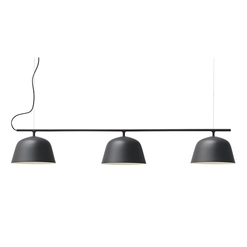 Luminaire - Suspensions - Suspension Ambit Rail métal noir / L 126 cm - Muuto - Noir - Aluminium