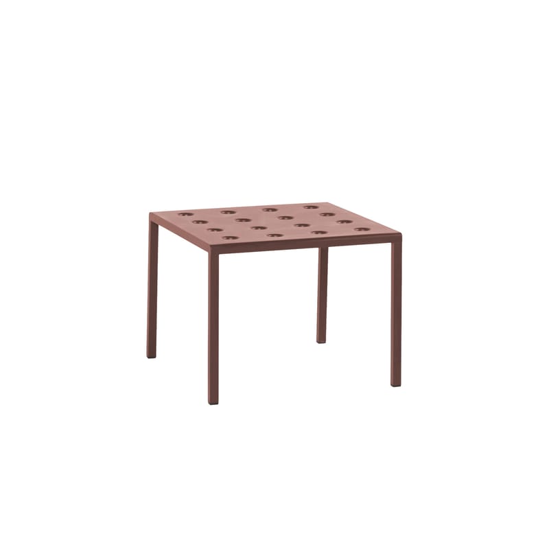 Mobilier - Tables basses - Table basse Balcony métal rouge / 50 x 51,5 cmx H 39 cm - Bouroullec, 2022 - Hay - Rouge oxyde - Acier peinture poudre