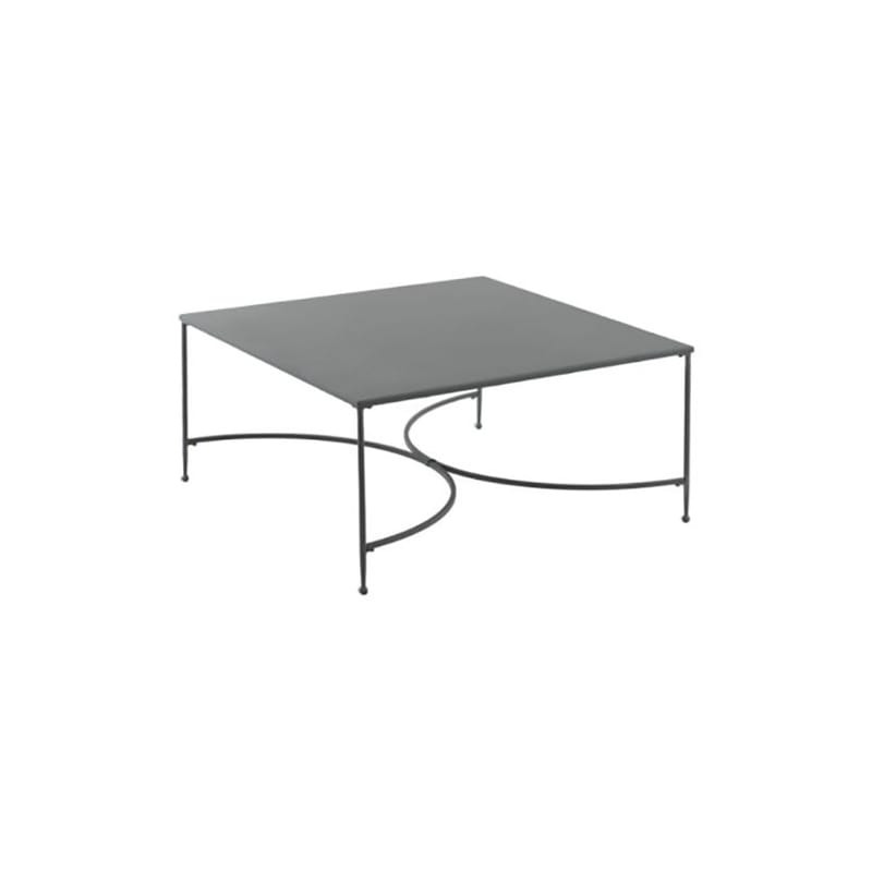 Mobilier - Tables basses - Table basse Toscana métal gris / 76 x 76 x H 38 cm - Unopiu - 76 x 76 cm / Gris graphite - Fer galvanisé