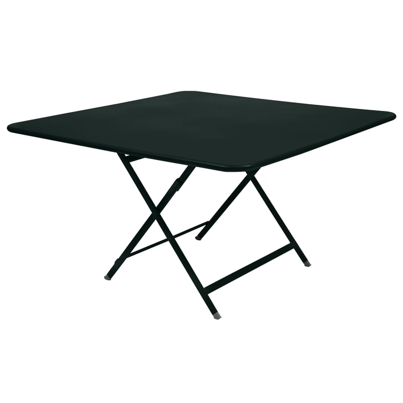Outdoor - Tavoli  - Tavolo pieghevole Caractère metallo nero / 128 x 128 cm - Fermob - Liquirizia - Acciaio laccato