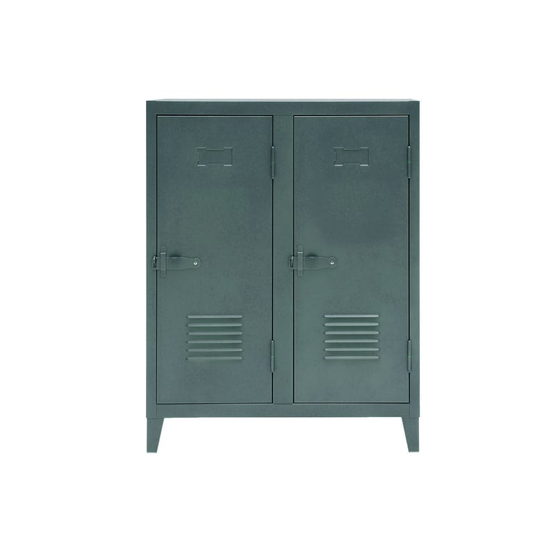 Mobilier - Mobilier Kids - Buffet Vestiaire B2 bas métal vert / 2 portes - L 80 x H 102 cm - Tolix - Vert lichen (mat fine texture) - Acier laqué