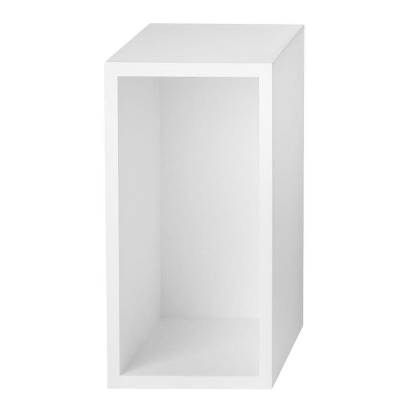 Mobilier - Etagères & bibliothèques - Etagère Stacked bois blanc / Small rectangulaire 43x21 cm / Avec fond - Muuto - Blanc - MDF peint