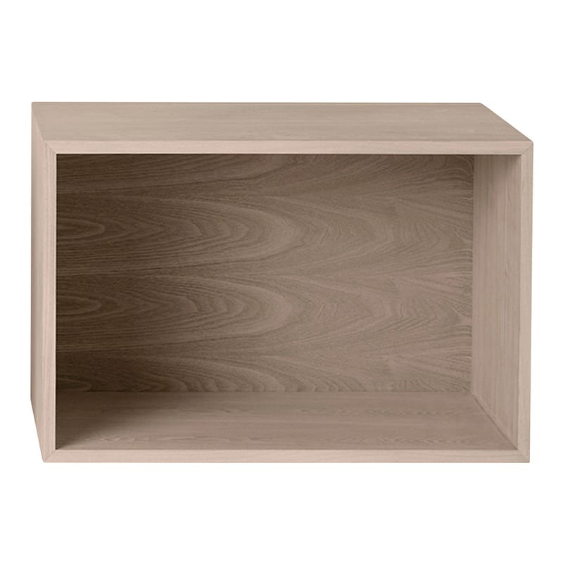 Mobilier - Etagères & bibliothèques - Etagère Stacked bois naturel / Large rectangulaire 65x43 cm / Avec fond - Muuto - Chêne - MDF placage chêne