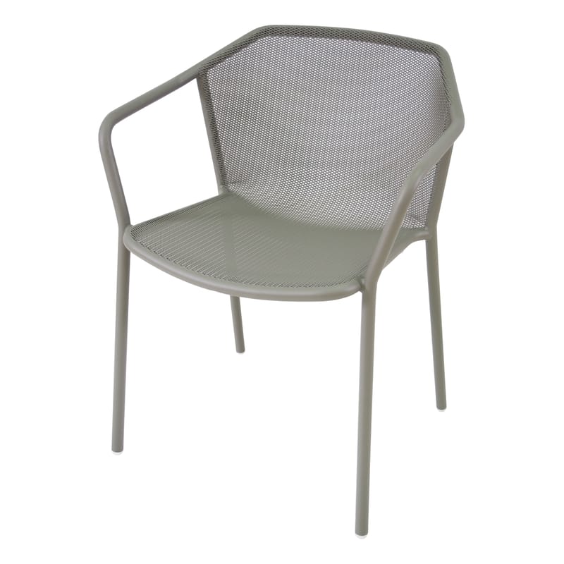 Mobilier - Chaises, fauteuils de salle à manger - Fauteuil bridge Darwin métal gris / Empilable - Emu - Gris - Acier verni