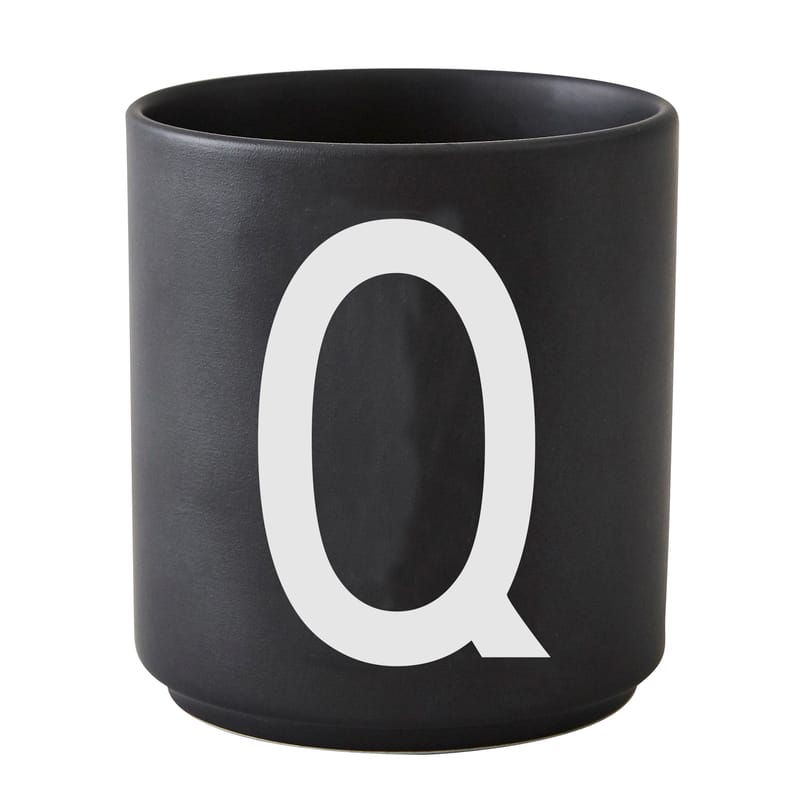 Table et cuisine - Tasses et mugs - Mug A-Z céramique noir / Porcelaine - Lettre Q - Design Letters - Noir / Lettre Q - Porcelaine de Chine