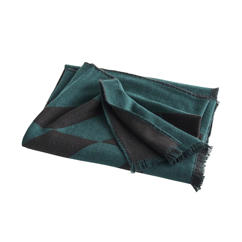 Décoration - Textile - Plaid Star tissu vert / 180 x 130 cm - Laine - Hay - Vert foncé - Laine Mérinos