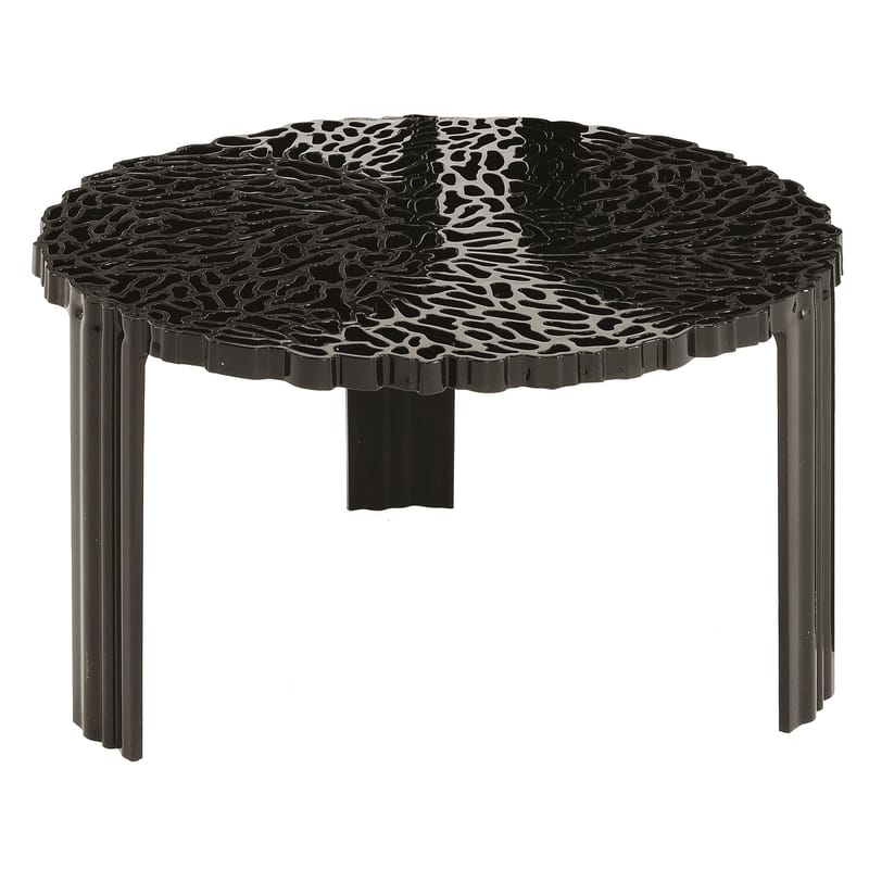 Mobilier - Tables basses - Table basse T-Table Basso / Ø 50 x H 28 cm - Kartell - Noir opaque - PMMA