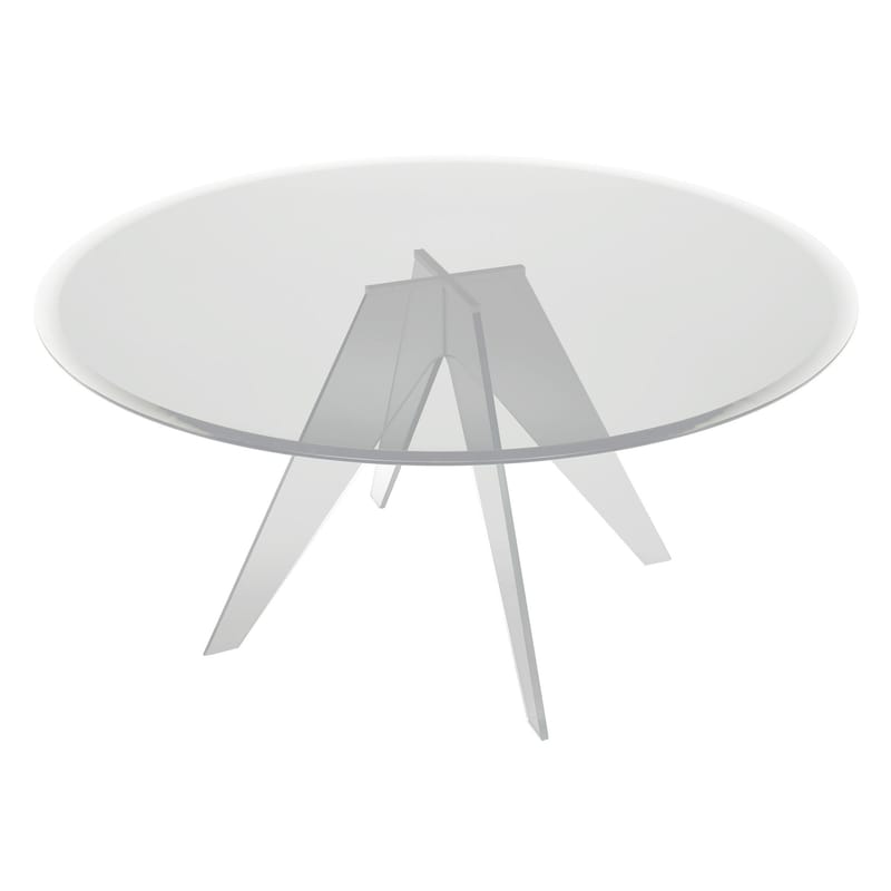 Mobilier - Tables - Table ronde Alister verre transparent / Ø 130 cm - Glas Italia - Ø 130 cm - Transparent - Verre