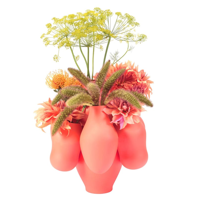 Décoration - Vases - Vase Pacha céramique rose orange / Ø 40 x H 40 cm - fait main - JBF07 - Moustache - Pacha / Corail - Céramique émaillée