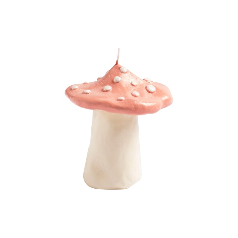 Décoration - Bougeoirs, photophores - Bougie Mushroom cire rose / Ø 11 x H 13 cm - & klevering - Rose - Cire