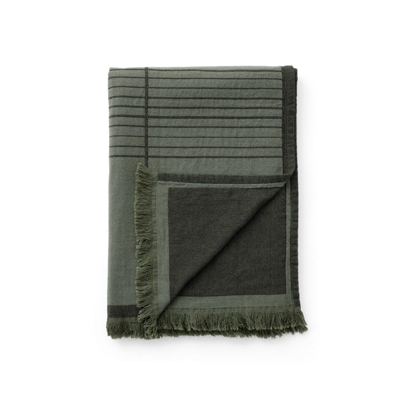 Dekoration - Wohntextilien - Plaid Untitled AP10 textil grün / 150 x 210 cm - &tradition - Dunkelgrün - Baumwolle, Polyamid, Viskose, Wolle