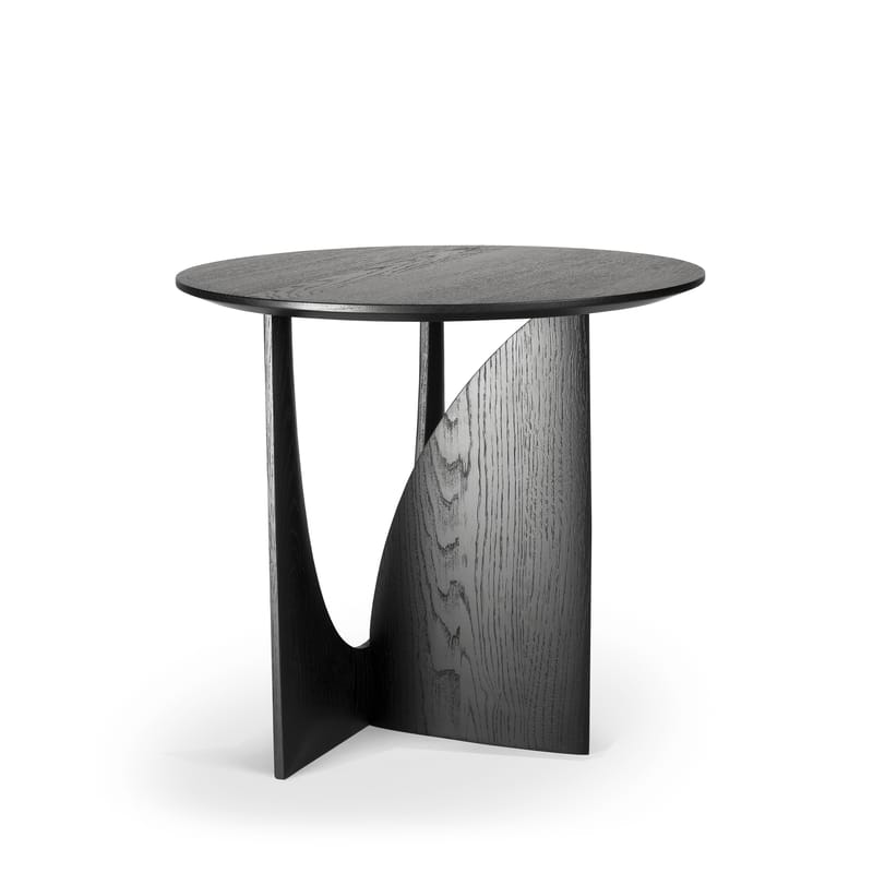 Mobilier - Tables basses - Table d\'appoint Geometric bois noir / Chêne massif - Ø 51 cm - Ethnicraft - Noir - Chêne massif