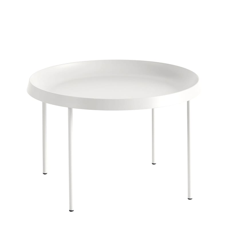 Mobilier - Tables basses - Table d\'appoint Tulou métal blanc / Ø 55 x H 35 cm - Hay - Blanc - Acier laqué, Acier tubulaire