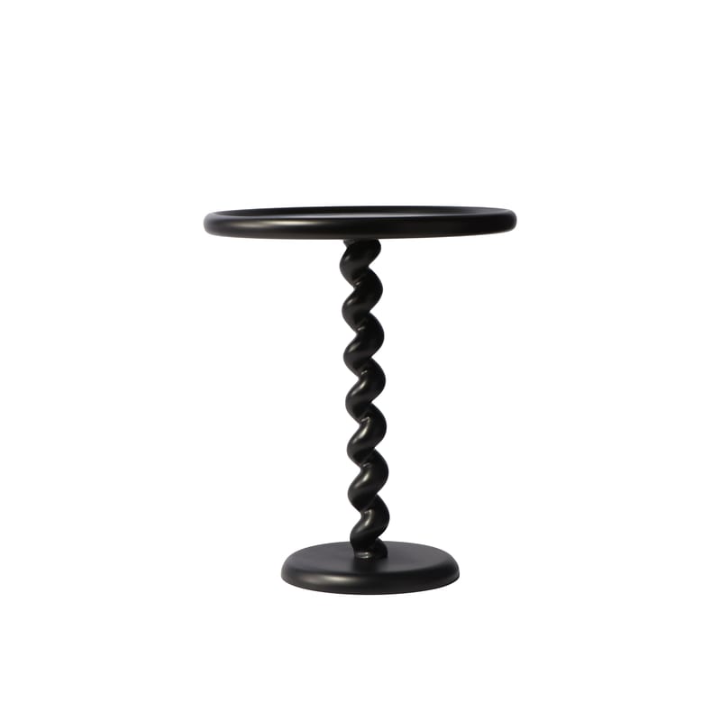 Mobilier - Tables basses - Table d\'appoint Twister métal noir / Ø 46 x H 56 cm - Fonte aluminium - Pols Potten - Noir - Fonte d\'aluminium