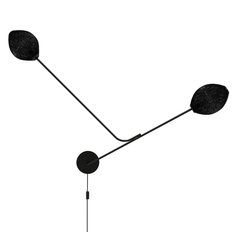 Luminaire - Appliques - Applique avec prise Satellite métal noir / Matégot - Réédition 1953 / L 166 cm - Gubi - Noir - Acier inoxydable
