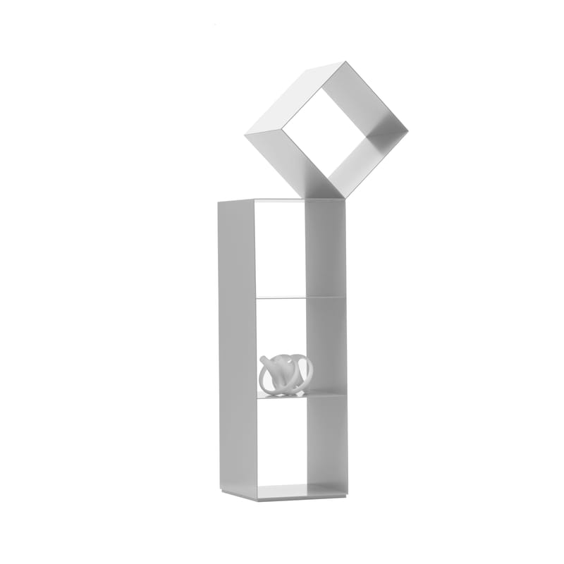 Mobilier - Etagères & bibliothèques - Bibliothèque Drop métal blanc / Nendo, 2012 - L 54 x H 140 cm - Cappellini - Blanc - Tôle de métal