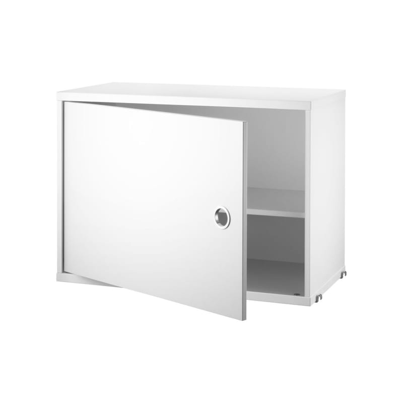 Mobilier - Etagères & bibliothèques - Caisson String® System bois blanc / 1 porte - L 58 x P 30 cm - String Furniture - Blanc - MDF laqué