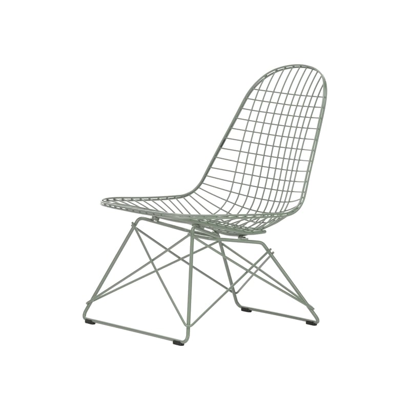 Mobilier - Fauteuils - Fauteuil lounge Wire Chair LKR métal vert / Charles & Ray Eames, 1951 - Vitra - Vert mousse - Acier époxy