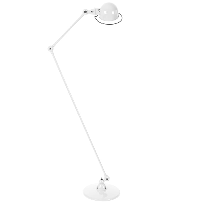 Luminaire - Lampadaires - Lampadaire Loft métal blanc / 2 bras articulés - H max 160 cm - Jieldé - Blanc brillant - Acier inoxydable