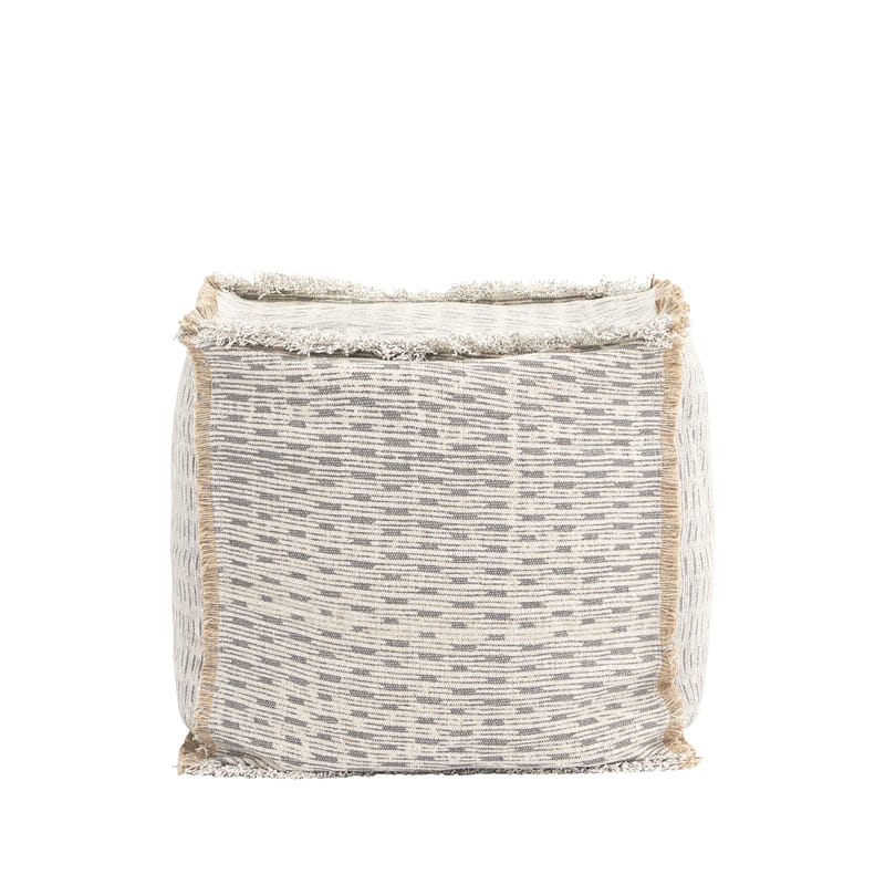 Mobilier - Poufs - Pouf Abi tissu beige / 40 x 40 cm - Coton & jute - House Doctor - Ivoire - Coton, Jute