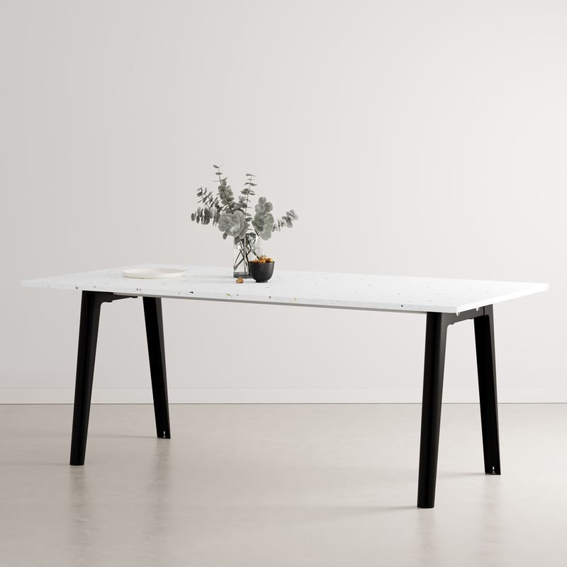Möbel - Tische - rechteckiger Tisch New Modern plastikmaterial schwarz / 190 x 95 cm - Recycling-Kunststoff / 8 bis 10 Personen - - TIPTOE - Graphit-Schwarz - Recycelter Kunststoff, thermolackierter Stahl