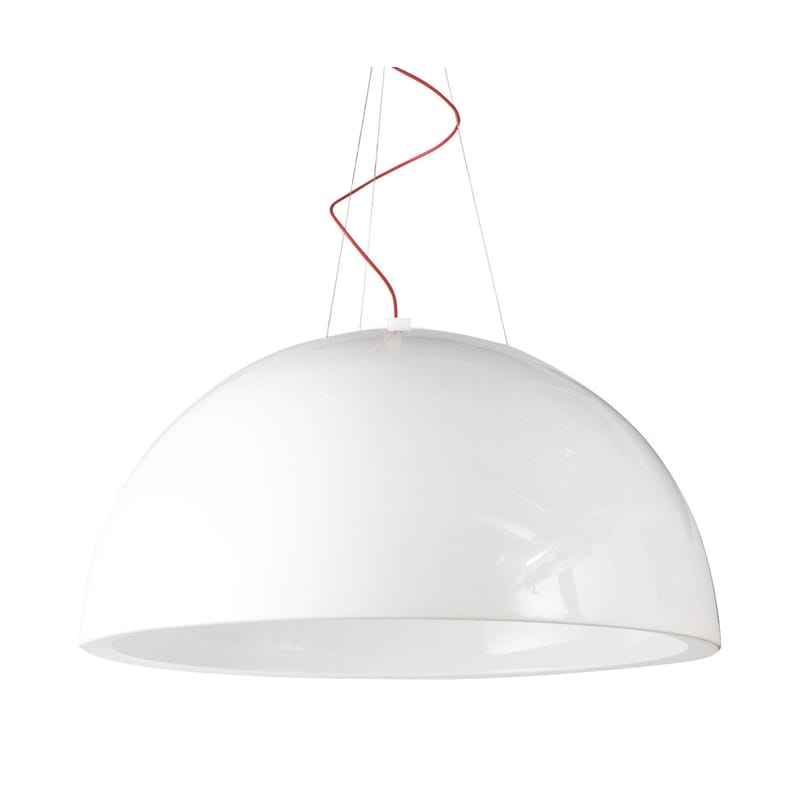 Luminaire - Suspensions - Suspension Cupole plastique blanc version laquée - Ø 120 cm - LED - Slide - Laqué blanc - polyéthène recyclable