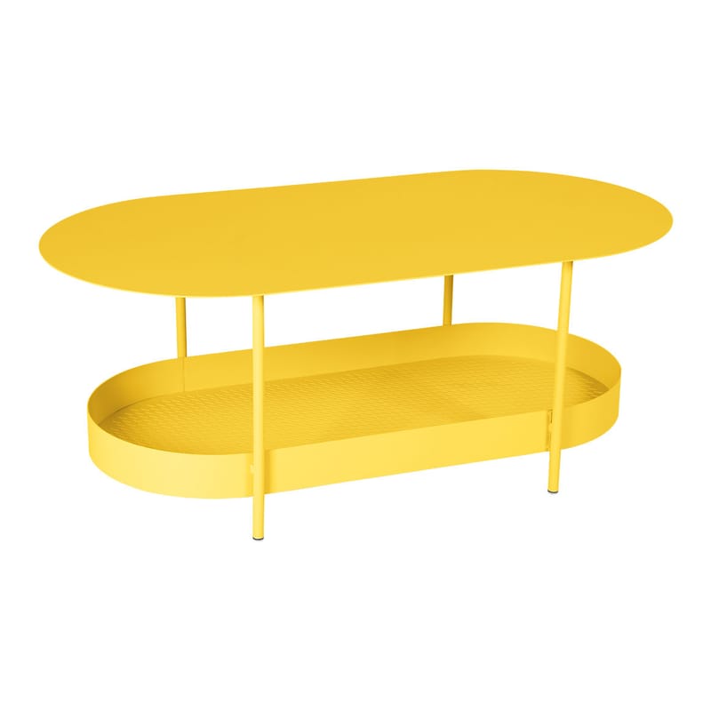 Mobilier - Tables basses - Table basse Salsa métal jaune / 113 x 58 cm - Fermob - Miel - Acier peinture poudre