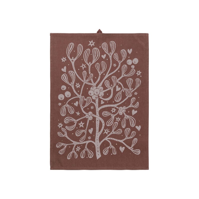 Table et cuisine - Nettoyage et rangement - Torchon Mistletoe tissu jaune / Coton organique - 50 x 70 cm - Ferm Living - Cannelle - Coton organique