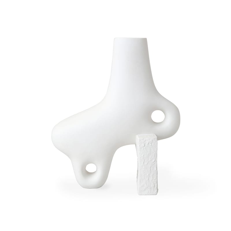 Décoration - Vases - Vase Paradox Large céramique blanc / H 35 cm - Jonathan Adler - Large / Blanc mat - Porcelaine
