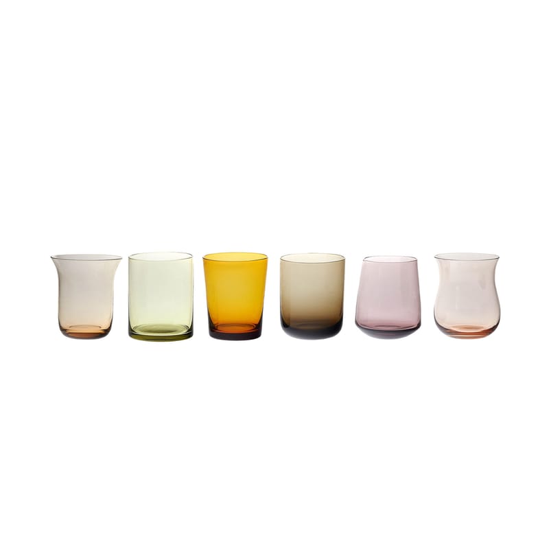 Table et cuisine - Verres  - Verre Tumb verre multicolore / Set de 6 - Bitossi Home - Multicolore - Verre soufflé