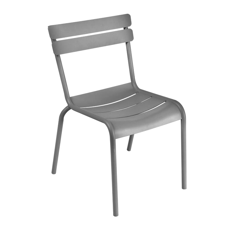Life Style - Chaise empilable Luxembourg gris argent métal / Aluminium - Fermob - Gris métal - Aluminium laqué