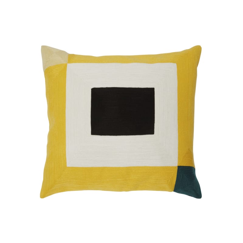 Décoration - Coussins - Coussin Infinity tissu jaune / 42 x 42 cm - Coton brodé - Maison Sarah Lavoine - Soleil - Coton, Fibre de silicone