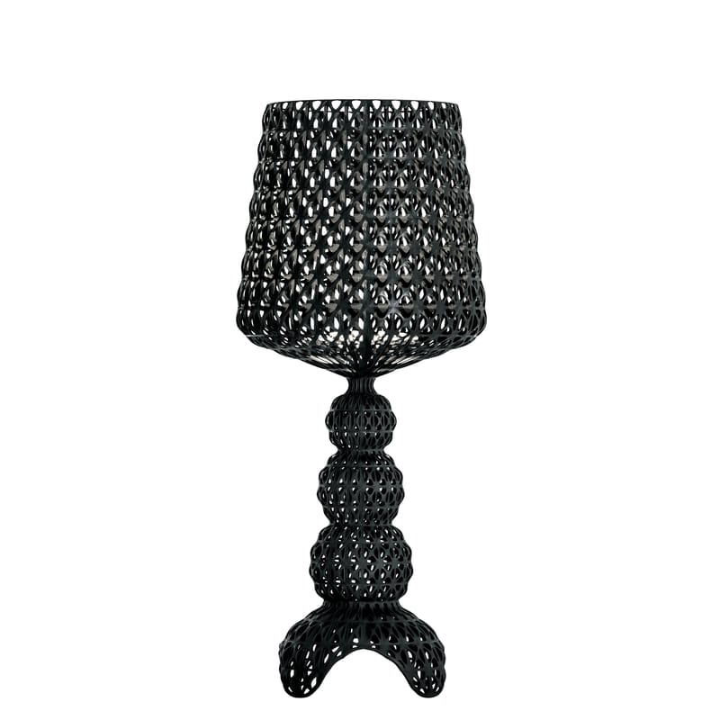 Luminaire - Lampes de table - Lampe à poser Mini Kabuki LED plastique noir / H 70 cm - Kartell - Noir - Polycarbonate 2.4