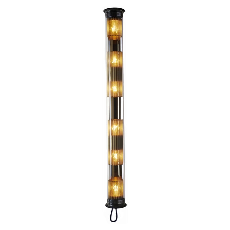 Lighting - Wall Lights - In The Tube 120-1300 Outdoor wall light metal glass gold L 132 cm - DCW éditions - Gold / Gold mesh - Borosilicated glass, Brass, Stainless steel