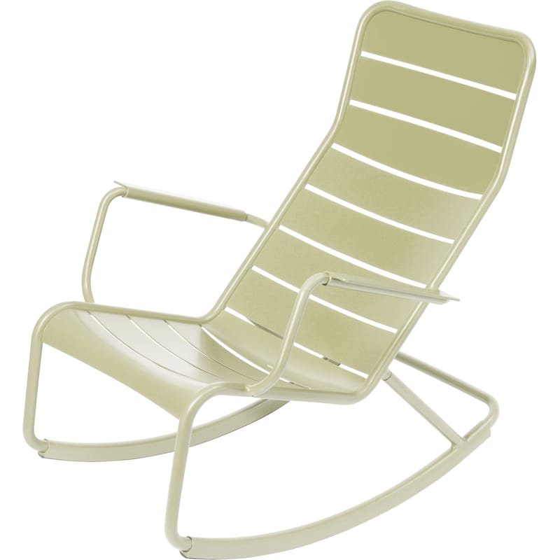 Life Style - Rocking chair Luxembourg métal vert / Aluminium - Fermob - Tilleul - Aluminium laqué