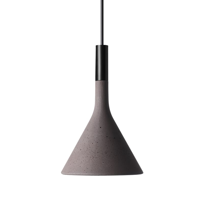 Luminaire - Suspensions - Suspension Mini Aplomb pierre marron / Ciment - Ø 11,5 x H 21 cm - Foscarini - Brun - Ciment